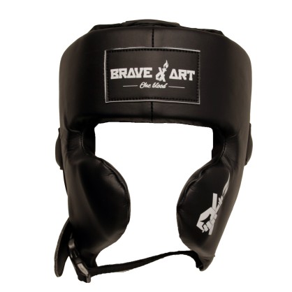 Brave Art Competition Boxing Headgear | Black Leather Protection