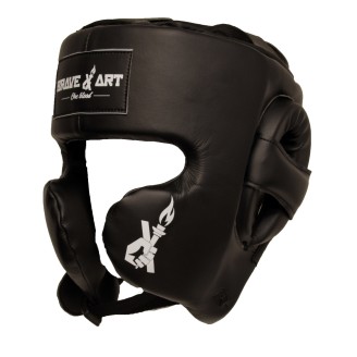Casque de Boxe de Compétition Brave Art | Cuir Noir