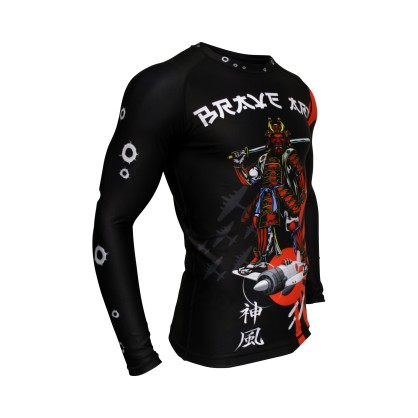 Rashguard Manches Longues Banzaï Brave Art – Noir & Rouge
