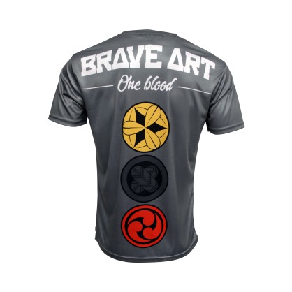 T-Shirt Brave Art Kamon – Bleu & Gris – MMA et Grappling – BATSKA