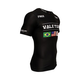 Brave Art Vale Tudo Rashguard – Black Short Sleeve with Flags