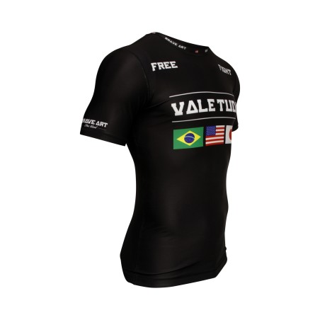 Brave Art Vale Tudo Rashguard – Black Short Sleeve with Flags
