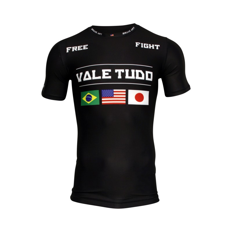 Rashguard Vale Tudo Brave Art Manches Courtes Noir Rashguard Vale Tudo Brave Art Manches Courtes Noir