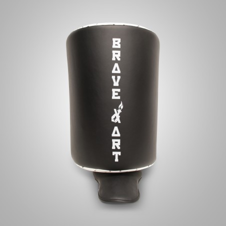 Brave Art Leather Calf Kick Pad Black & White | Kickboxing & Muay Thai