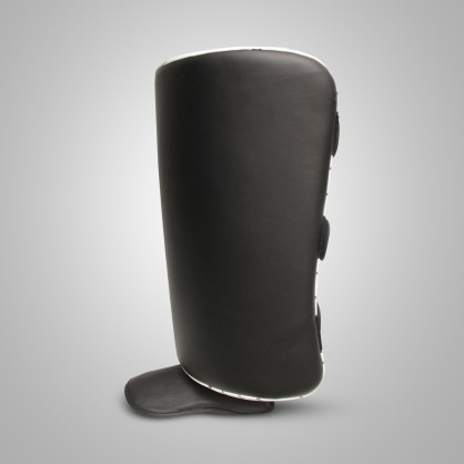 Brave Art Leather Calf Kick Pad Black & White | Kickboxing & Muay Thai