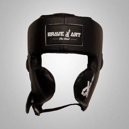 Casque de Boxe de Compétition Brave Art | Cuir Noir