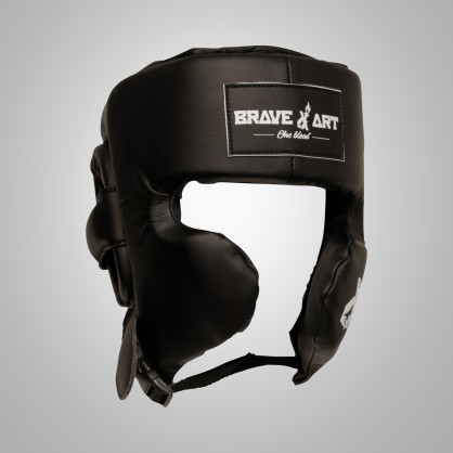 Casque de Boxe de Compétition Brave Art | Cuir Noir