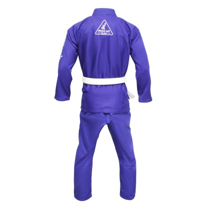 Kimono de Jiu-Jitsu Brave Art Bleu avec Broderie Blanche - Side