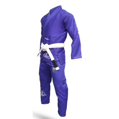 Kimono de Jiu-Jitsu Brave Art Bleu avec Broderie Blanche - Side