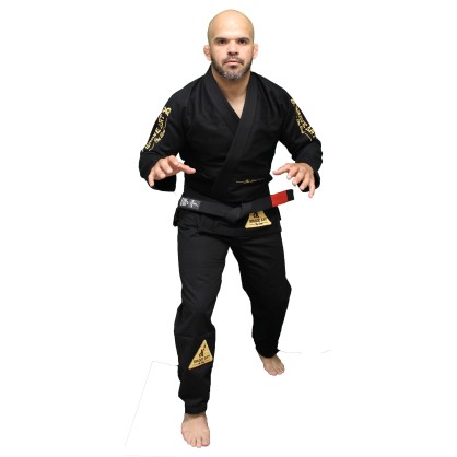 Kimono de Jiu-Jitsu Brésilien Noir avec broderie dorée - Brave Art