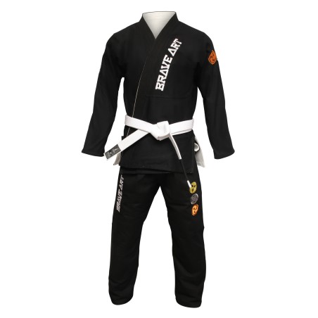 Kimono de Jiu-Jitsu Brésilien Brave Art Noir et Blanc Réversible