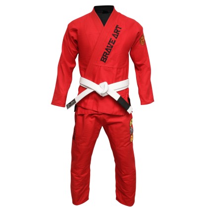 Kimono Brave Art Rouge et Noir Réversible | Jiu-Jitsu Brésilien Premium