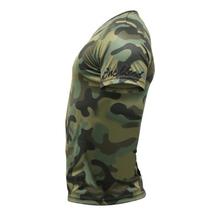 T-Shirt Fast Dry Front Liner Brave Art – Noir & Camouflage Vert