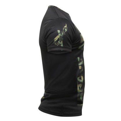 T-Shirt Fast Dry Front Liner Brave Art – Noir & Camouflage Vert