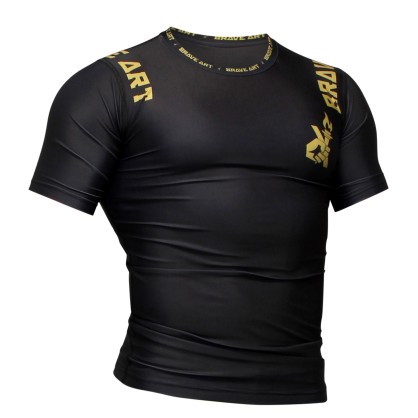Brave Art Short Sleeve Rashguard Black Gold – MMA BJJ XS–XXXL