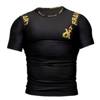 Brave Art Short Sleeve Rashguard Black Gold – MMA BJJ XS–XXXL