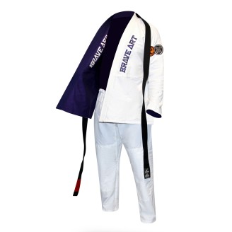 Kimono Brave Art Blanc & Bleu Réversible | Confort et Style JJB