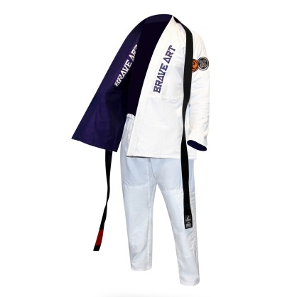 Kimono Brave Art Blanc & Bleu Réversible | Confort et Style JJB