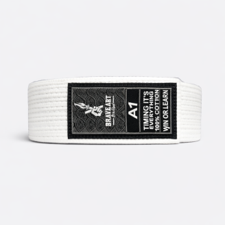 Ceinture JJB Brave Art Blanche – Débutez Fort avec une Ceinture Premium 100 % Coton