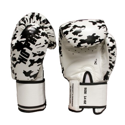 Gants de Boxe Thaï Brave Art White Shadow | PU Premium