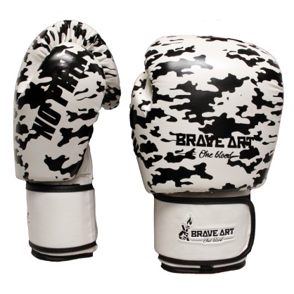 Gants de Boxe Thaï Brave Art White Shadow | PU Premium