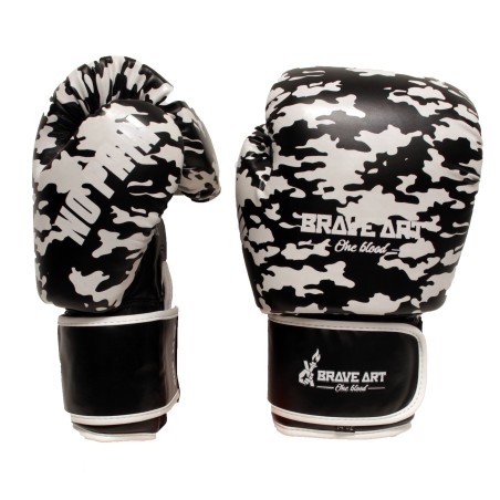 Gants de Boxe Thaï Brave Art Black Shadow PU Premium