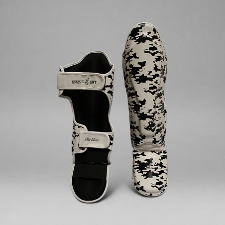 Protèges-Tibias et Pieds Brave Art White Shadow PU Premium Blanc