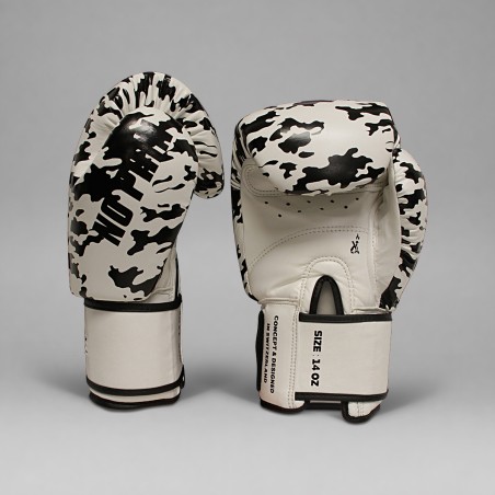 Gants de Boxe Thaï Brave Art White Shadow PU Premium