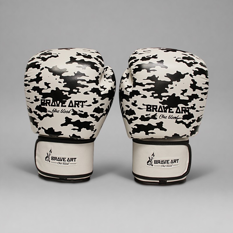 Gants de Boxe Thaï Brave Art White Shadow PU Premium Gants de Boxe Thaï Brave Art White Shadow PU Premium