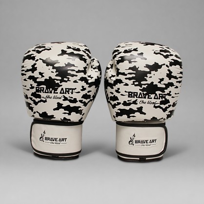 Gants de Boxe Thaï Brave Art White Shadow | PU Premium