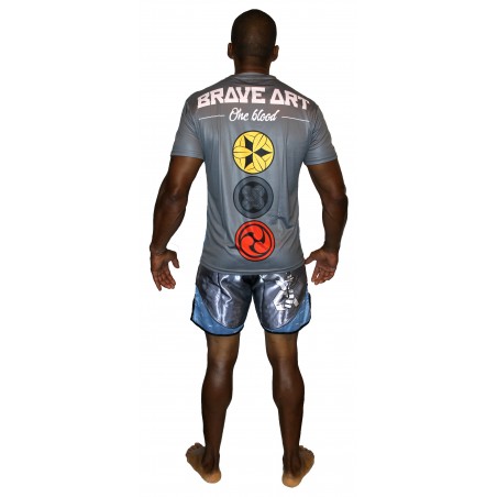 T-Shirt Fast Dry Brave Art Kamon – Bleu & Gris – BATSKA