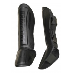 Protège-Tibias et Pieds PU Classic One Brave Art Noir Ton sur Ton - PTPUFB