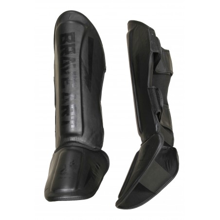 Protège-Tibias et Pieds PU Classic One Brave Art Noir Ton sur Ton - PTPUFB