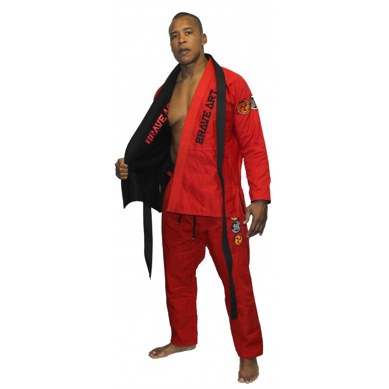 Kimonos de jiu-jitsu Brésilien Reversible Brave Art Rouge et Noir Kimonos de jiu-jitsu Brésilien Reversible Brave Art Rouge et Noir