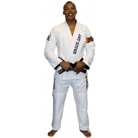 Kimono de Jiu-Jitsu Brésilien Brave Art Blanc et Bleu Réversible - BAJJBWHNARE
