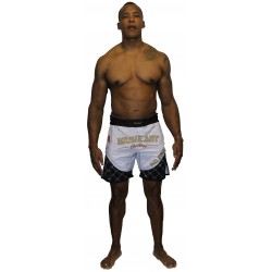 Short MMA Octogone Brave Art – Blanc & Noir – MMASHOCT
