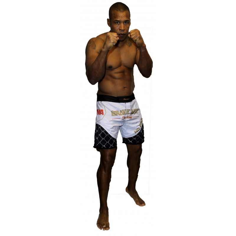 Brave Art MMA Octogone Shorts – White & Black