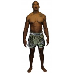 Brave Art Muay Thai World Shorts – Khaki & White – TSW
