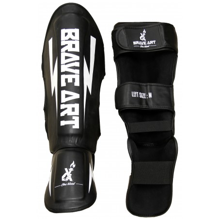 Brave Art Classic One Shin & Instep Guards – Black & White – PTPUBW