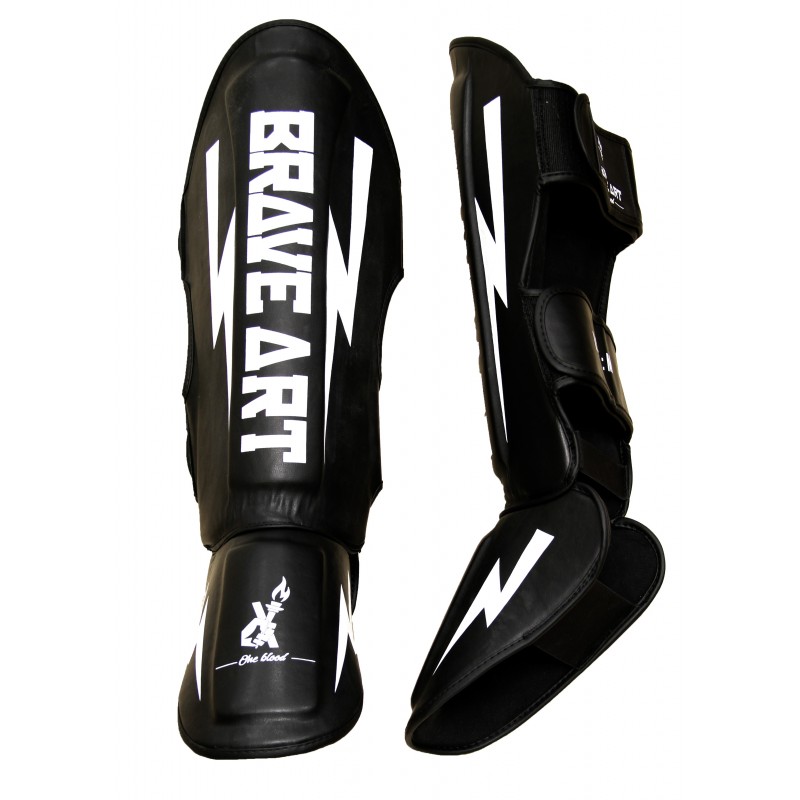 Brave Art Classic One Shin & Instep Guards – Black & White – PTPUBW
